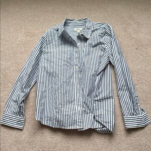Style & Co. Navy and White Striped Button Down Shirt
